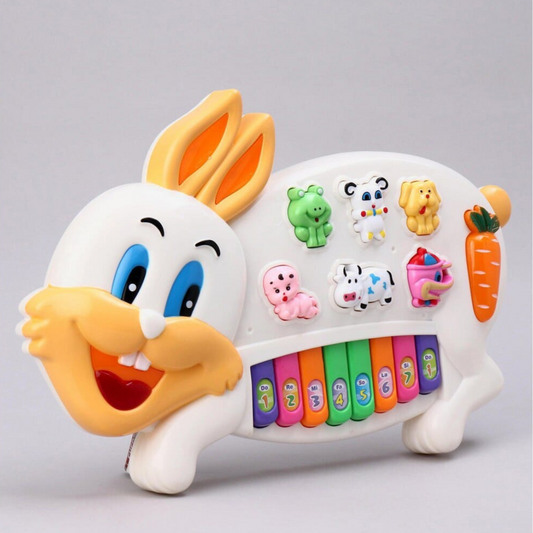 Bunny-Shaped Musical Piano Toy for Toddlers – Animal Sound & Light Keyboard with Music & Learning Features