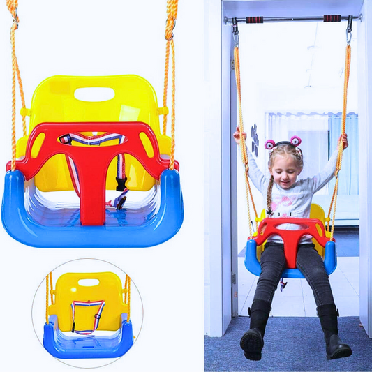 3-in-1 Adjustable Toddler to Kids Swing Seat with Safety Harness – Indoor & Outdoor Use