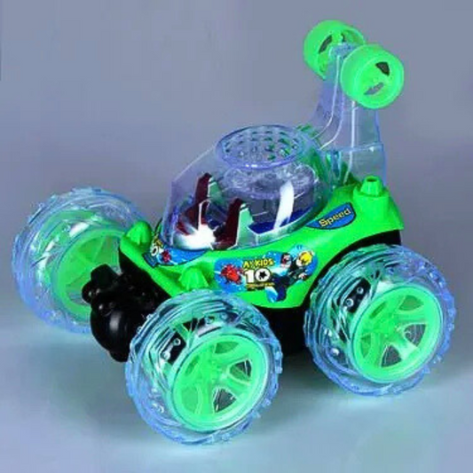 Ben 10 Remote Control Stunt Car with Flashing Lights & 360° Rotation