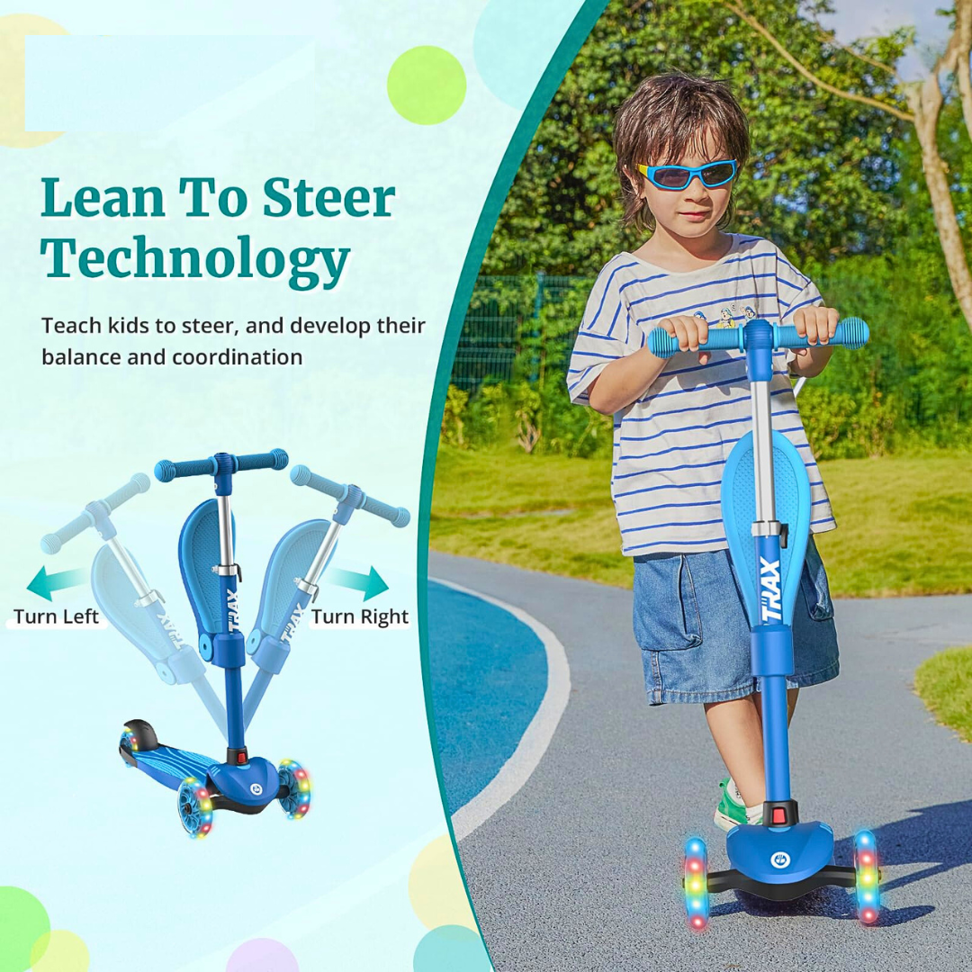 3-Wheel Kids Scooter with Adjustable Handle – Cartoon Design, Foldable & Safe Ride for Toddlers (Red & Yellow)