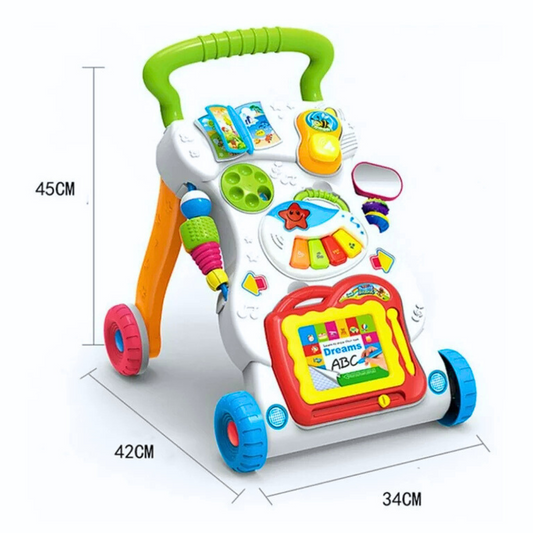 2-in-1 Baby Walker & Activity Learning Center – Musical Sit-to-Stand Push Toy for Babies & Toddlers