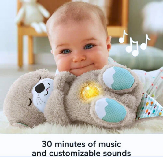 Soothing Plush Sleep Toy for Babies – Breathing Otter with Music, Glowing Belly & Soft Touch