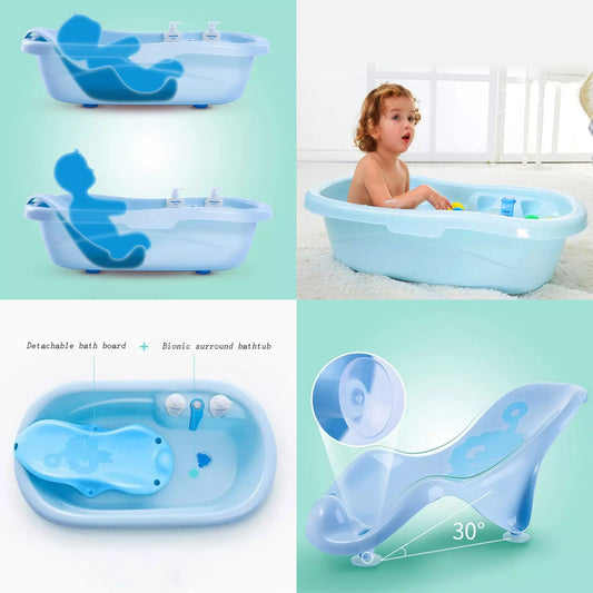 Baby Bath Tub with Recliner Seat & Temperature Indicator – Safe & Comfortable Infant Bathtub