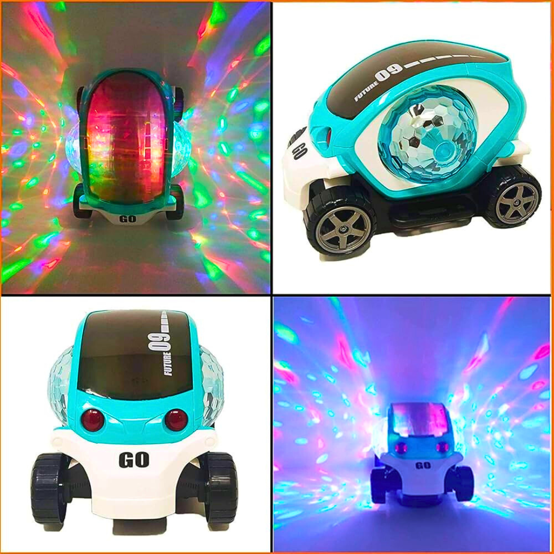 LED Flashing Light Toy Car for Kids – Musical Bump and Go Car with Lights & Music