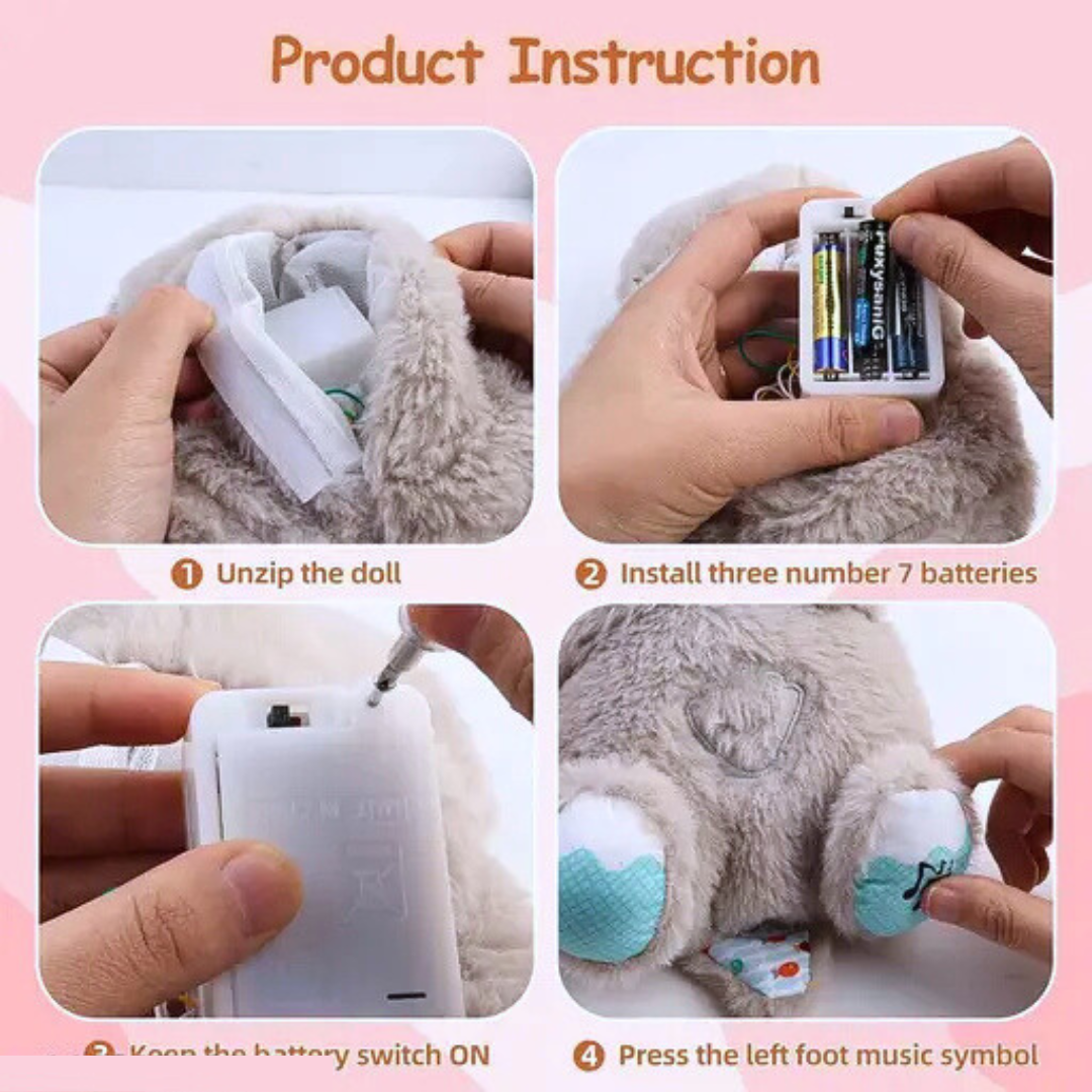 Soothing Plush Sleep Toy for Babies – Breathing Otter with Music, Glowing Belly & Soft Touch