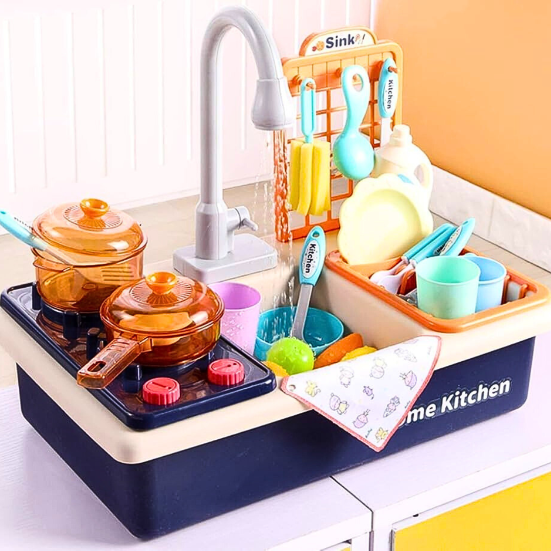 Water Pretend Toys Kids Kitchen Sink Water Dishwasher Toy Set