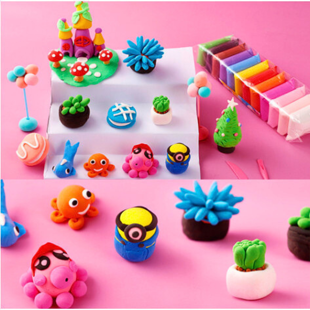 Colorful Ultralight Clay for Kids – 12 Bright Colors | Soft, Non-Toxic & Air Dry Modeling Clay