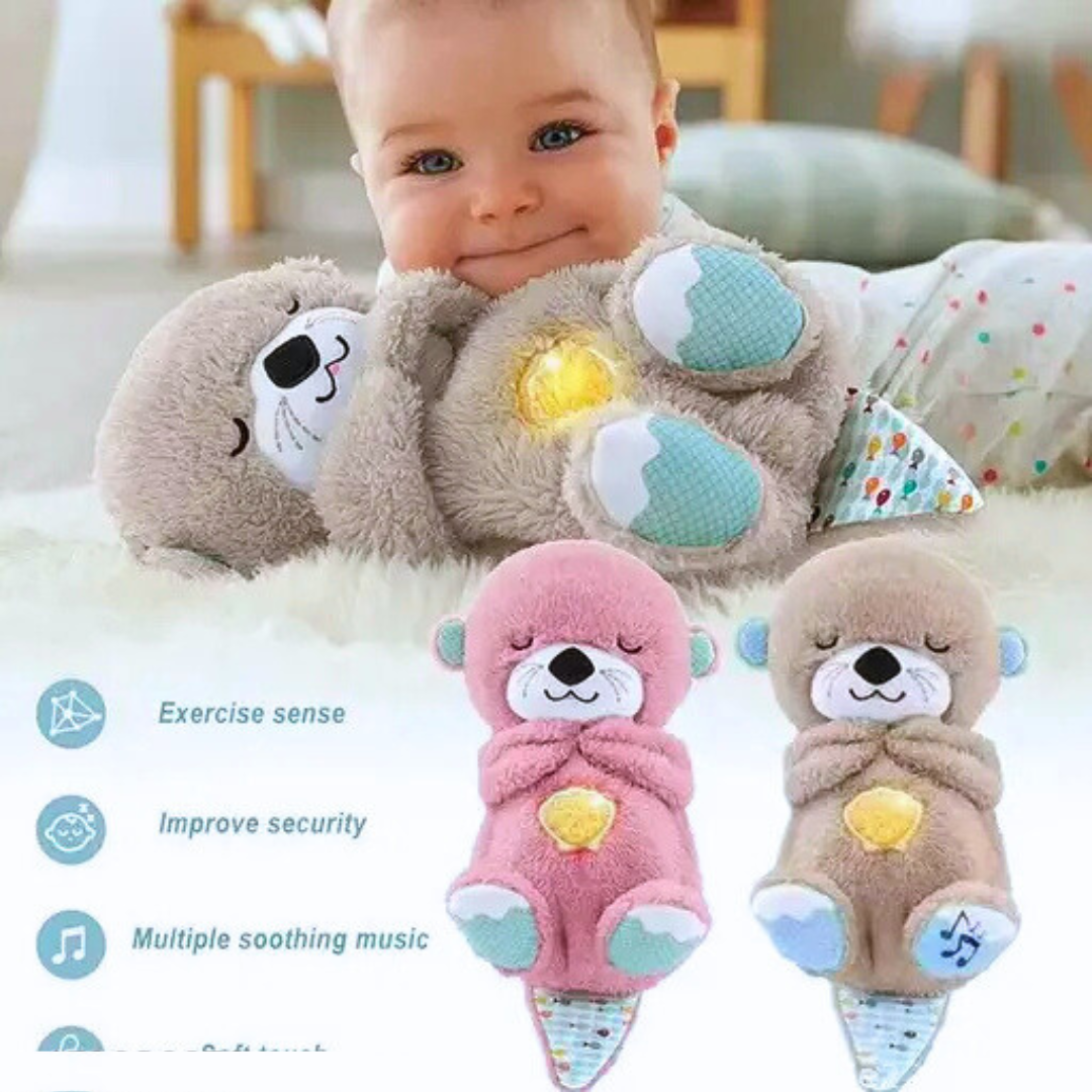 Soothing Plush Sleep Toy for Babies – Breathing Otter with Music, Glowing Belly & Soft Touch