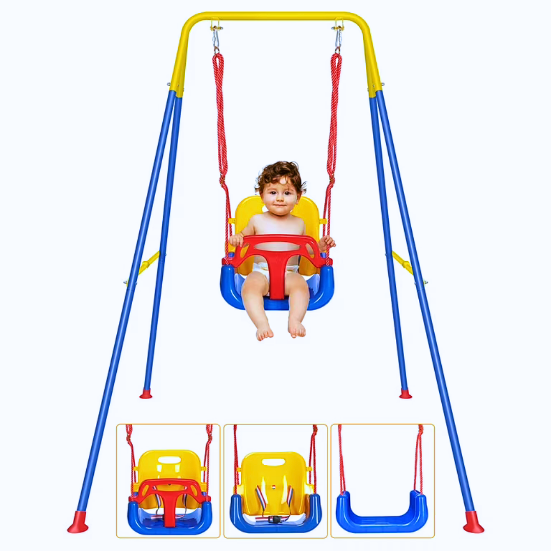 3-in-1 Adjustable Toddler to Kids Swing Seat with Safety Harness – Indoor & Outdoor Use