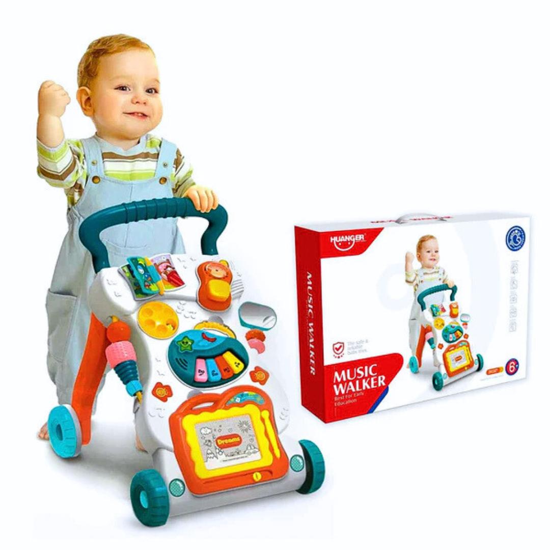 2-in-1 Baby Walker & Activity Learning Center – Musical Sit-to-Stand Push Toy for Babies & Toddlers