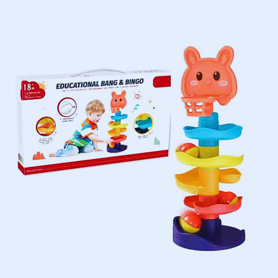 Educational Colorful Bang & Bingo Tower for Early Learning & Motor Skills Development