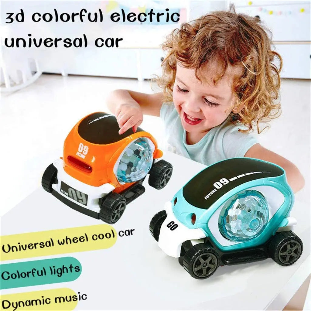 LED Flashing Light Toy Car for Kids – Musical Bump and Go Car with Lights & Music