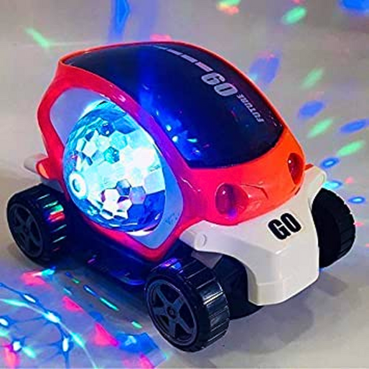 LED Flashing Light Toy Car for Kids – Musical Bump and Go Car with Lights & Music