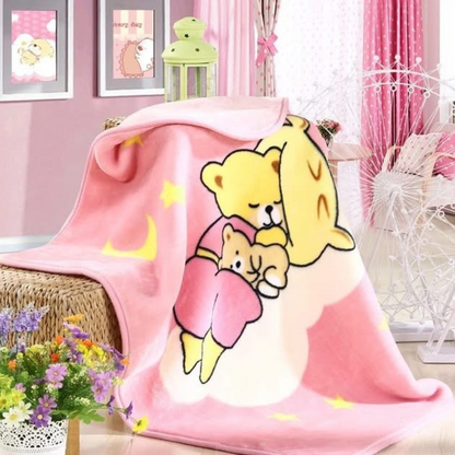 Ultra-Soft Baby Blanket – Cute Cartoon Printed Fleece Blanket for Newborns & Toddlers