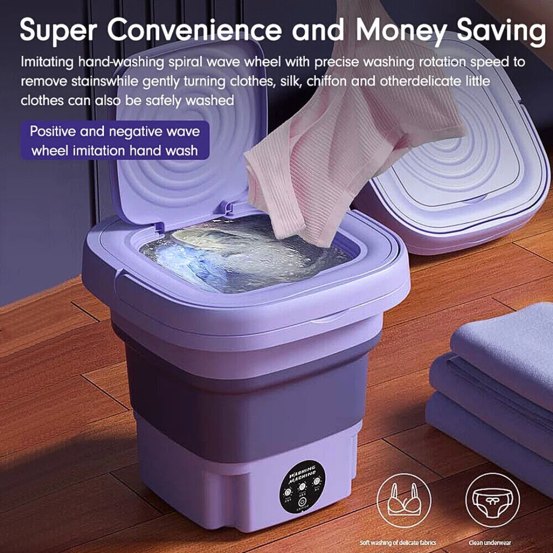 Portable Mini Washing Machine Lightweight Collapsible Bucket Rechargeable