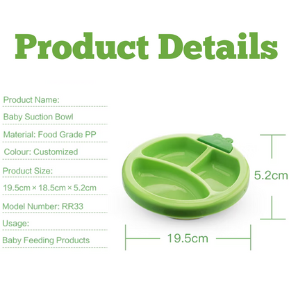 Baby Feeding Warming Plate 3 Compartment / Food Warmer Bowl for Kids with Water Heating Base