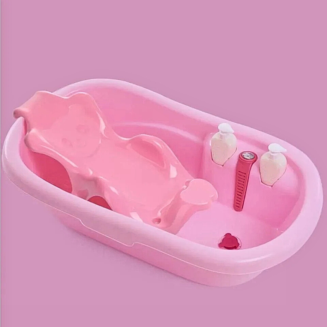 Baby Bath Tub with Recliner Seat & Temperature Indicator – Safe & Comfortable Infant Bathtub