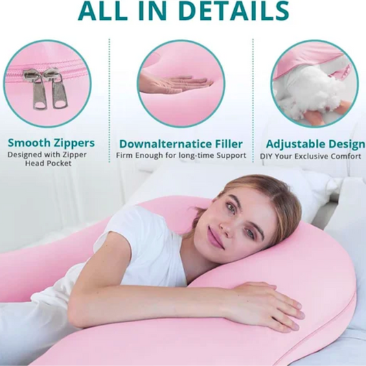 U-Shaped Full Body Pregnancy Pillow – Maternity Support Cushion for Comfortable Sleep