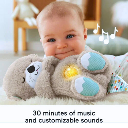 Soothing Plush Sleep Toy for Babies – Breathing Otter with Music, Glowing Belly & Soft Touch