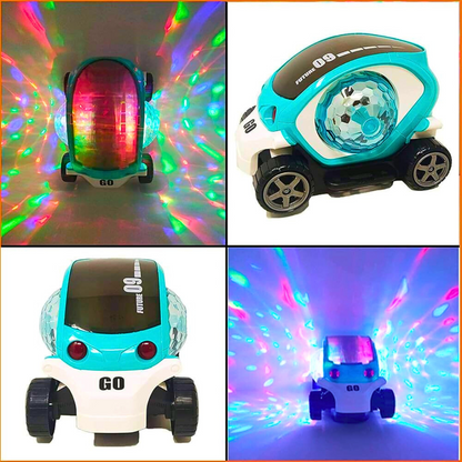 LED Flashing Light Toy Car for Kids – Musical Bump and Go Car with Lights & Music