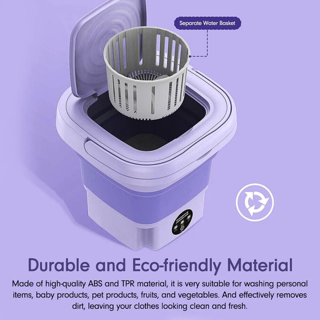 Portable Mini Washing Machine Lightweight Collapsible Bucket Rechargeable