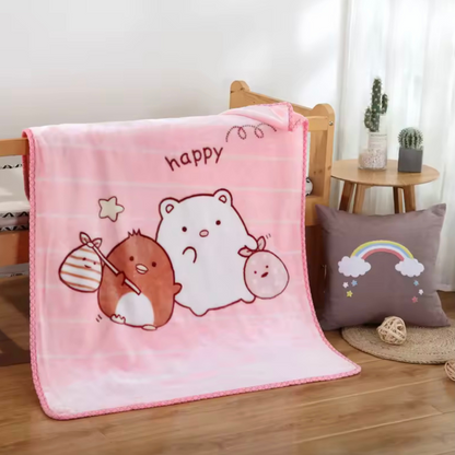 Ultra-Soft Baby Blanket – Cute Cartoon Printed Fleece Blanket for Newborns & Toddlers