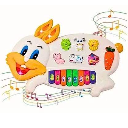 Bunny-Shaped Musical Piano Toy for Toddlers – Animal Sound & Light Keyboard with Music & Learning Features