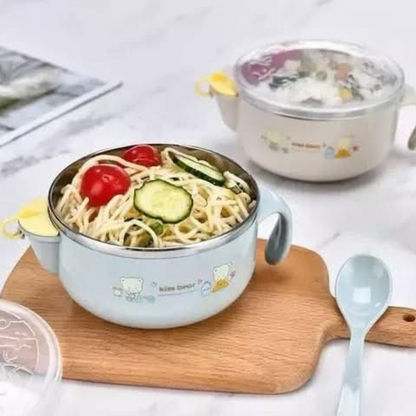 Baby Stainless Steel Warmer Feeding Bowl with Handles for Babies,Toddlers and Kids | spill-resistant baby bowl | Baby feeding bowl with lid