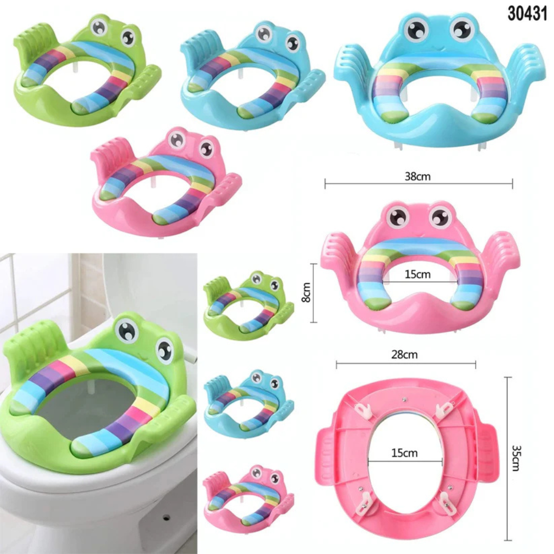 Baby Soft Toilet Potty Seat With Handle Frog Shape (multicolor)