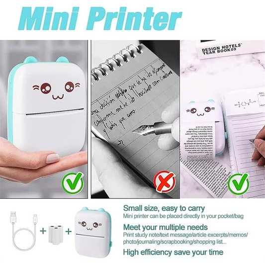 Mini Portable Pocket Thermal Printer Wireless Bluetooth Printer