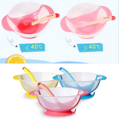 Baby Tableware Suction Bowl Temperature Sensing Spoon Baby Food Baby Feeding Bowl - Feeding Bowl For Babies |