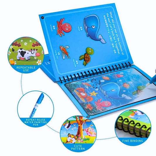 Super Wings Magic Water Book for Kids – Reusable Invisible Ink Activity Book with Water Pen