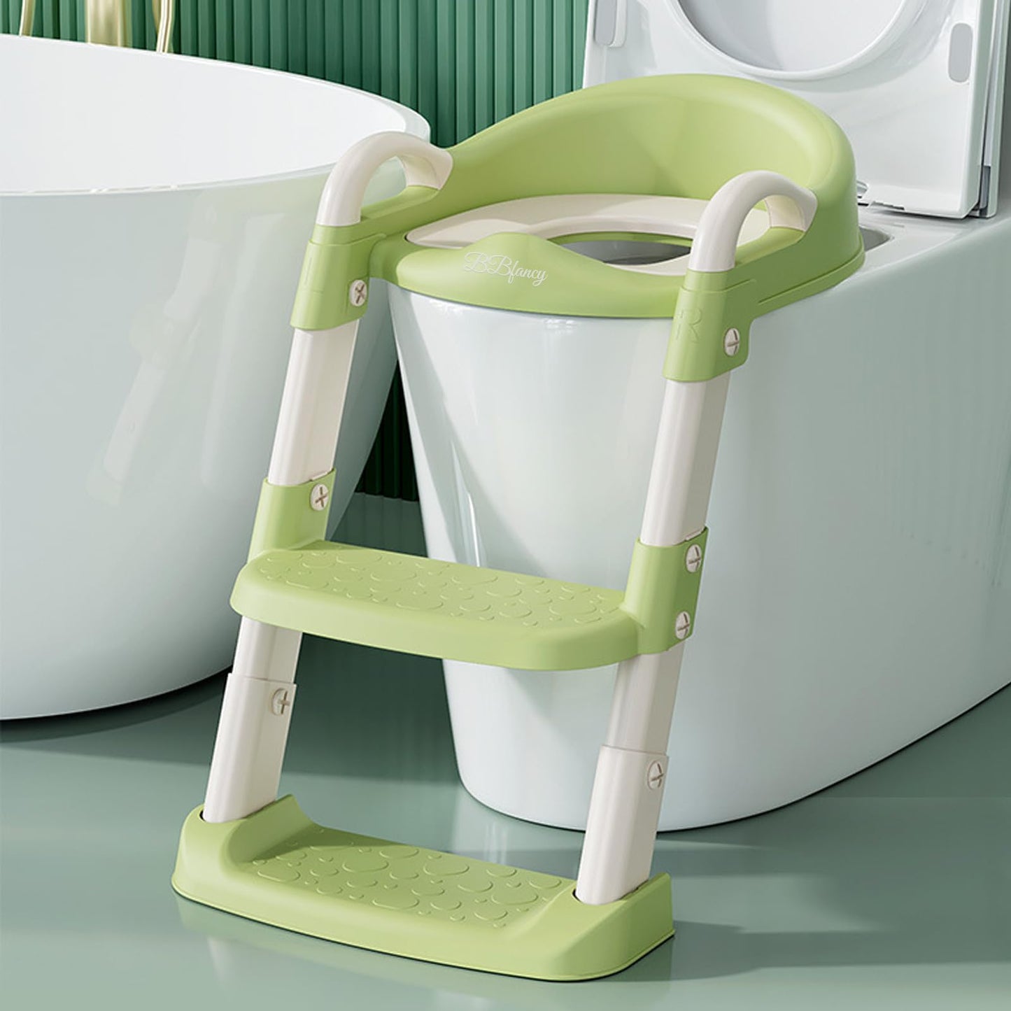 Toddler Toilet Seat and Step Kids Folding Potty Training Toilet Seat With Handle And Ladder (6M-10Y)